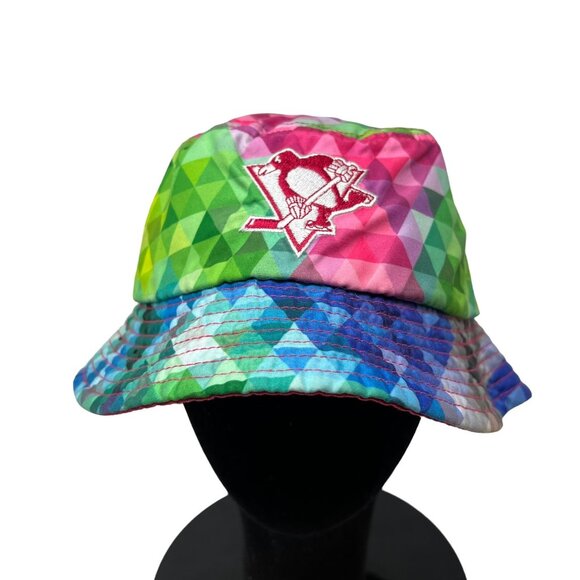 Pittsburgh Penguins New Era Youth Bucket Hat Cap Rainbow Colorful NHL Hockey - Picture 1 of 11